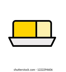 breakfast food editable outline icon  of butter  in flat design.