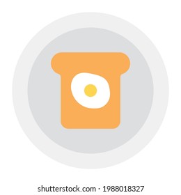 Breakfast food, flat icon of egg bread 