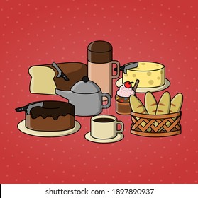 Breakfast food; fully editable vectors