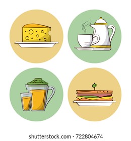 Breakfast food icons