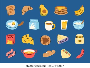 Breakfast Food Illustration Element Set
