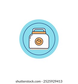 Breakfast food item in a container color icon. Vector illustration.
