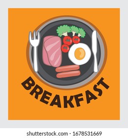 Breakfast and food logo vector