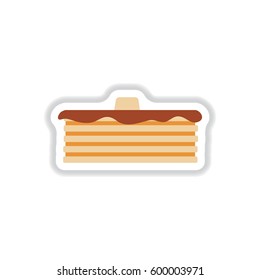 Breakfast food menu item tasty fluffy homestyle pancakes with butter vector sticker