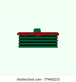 Breakfast food menu item tasty fluffy homestyle pancakes with butter vector illustration