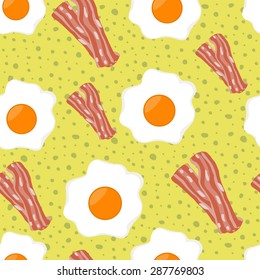 breakfast food pattern with egg and bacon