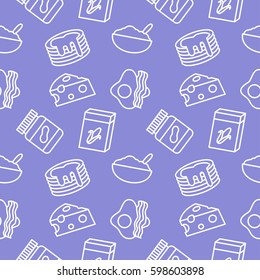 Breakfast Food Seamless pattern vector background