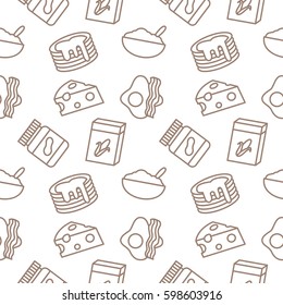 Breakfast Food Seamless pattern vector background