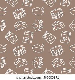 Breakfast Food Seamless pattern vector background