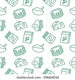 Breakfast Food Seamless pattern vector background
