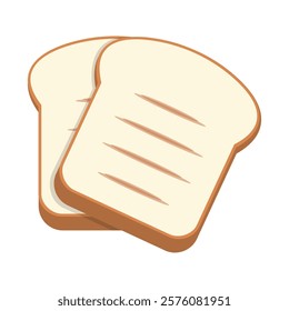 Breakfast food toast bread cartoon illustration 