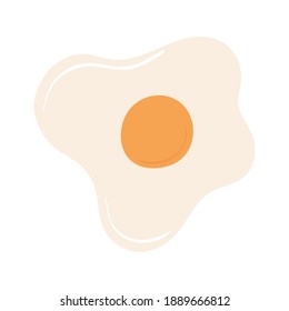 breakfast fried egg appetizing delicious food, icon flat on white background vector illustration