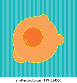 breakfast, fried egg. blue texture background vector image