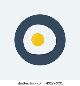 Breakfast Fried egg flat icon. 