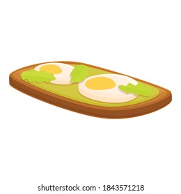 Icono de huevo frito para desayunar. Dibujo del icono del vector del huevo frito del desayuno para diseño web aislado en fondo blanco