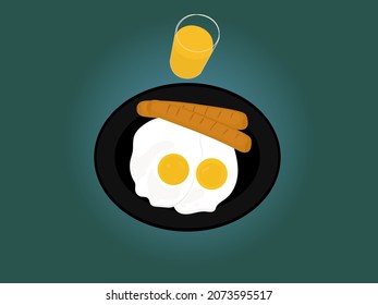 Breakfast Fried Eggs Sausage Ham