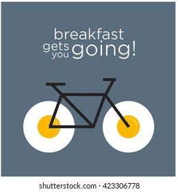 Breakfast Gets You Going! (Vector Illustration flat design)