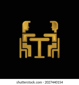 Breakfast gold plated metalic icon or logo vector
