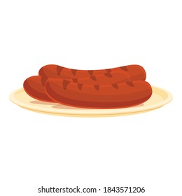 Breakfast Grilled Sausage Icon. Cartoon Of Breakfast Grilled Sausage Vector Icon For Web Design Isolated On White Background