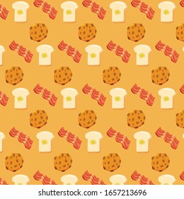 breakfast hand drawn pattern template vector background