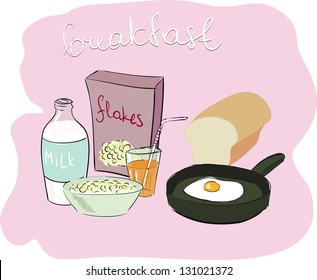 Breakfast. Healthy food. vector illustration