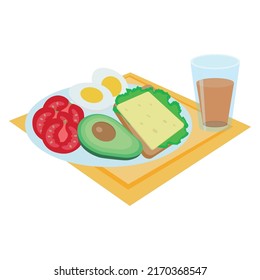 Breakfast. Healthy food. Vector illustration.