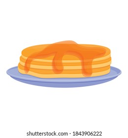 Breakfast honey pancake icon. Cartoon of breakfast honey pancake vector icon for web design isolated on white background