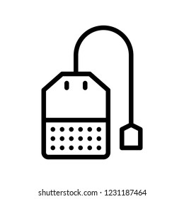 breakfast hot tea bag beverage editable outline icon.