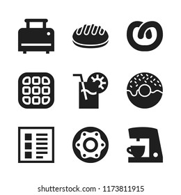 breakfast icon. 9 breakfast vector icons set. coffee maker, doughnut and toaster icons for web and design about breakfast theme