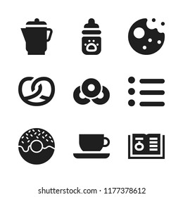 breakfast icon. 9 breakfast vector icons set. cookie, doughnut and kettle icons for web and design about breakfast theme