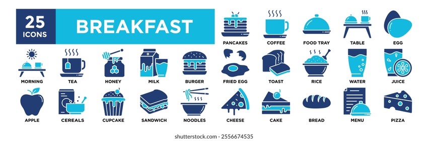 Breakfast icon collection set. Containing design breakfast, morning, meal, delicious, nutrition, fresh	