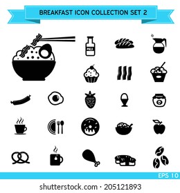 Breakfast icon collection, vector design