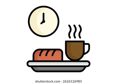 Breakfast icon. colored outline icon style. icon related to eat. catering elements vector illustration