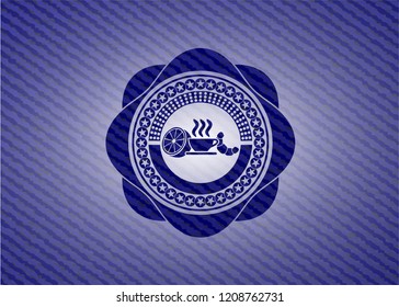 breakfast  icon with denim texture