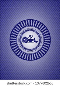 breakfast  icon with denim texture
