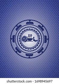 breakfast  icon with denim texture