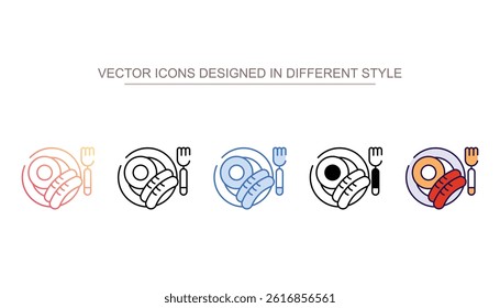 Breakfast icon design with white background stock illustration