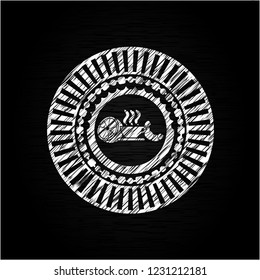 breakfast  icon drawn chalk emblem, retro style, chalk or chalkboard texture