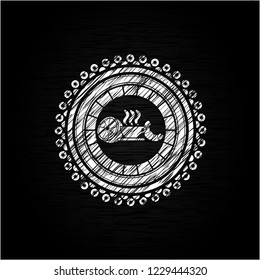 breakfast  icon drawn on blackboard