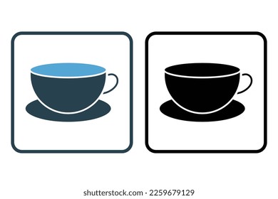 Breakfast icon illustration. coffee cup icon. Solid icon style. Simple vector design editable