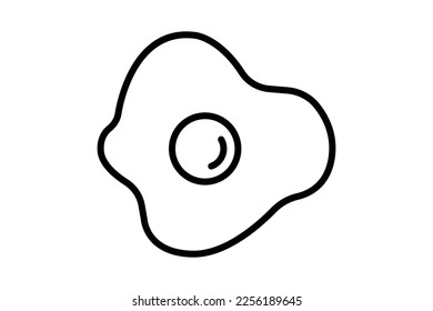 Icono de desayuno. Icono de huevo frito. Estilo de icono de línea. Diseño de vector simple editable