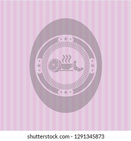 breakfast  icon inside badge with pink background