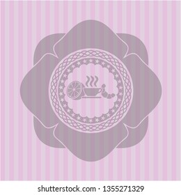 breakfast  icon inside badge with pink background
