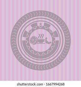breakfast  icon inside badge with pink background