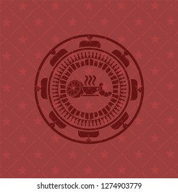 breakfast  icon inside badge with red background