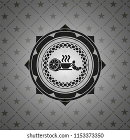 breakfast  icon inside black emblem. Vintage.