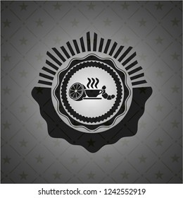 breakfast  icon inside black emblem. Vintage.