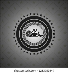 breakfast  icon inside black emblem