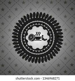 breakfast  icon inside black emblem