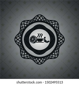breakfast  icon inside black emblem